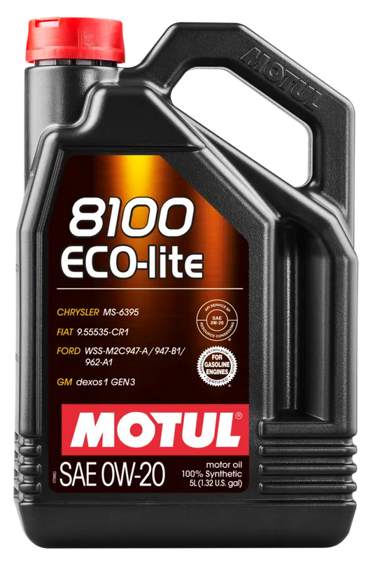Motul 8100 Eco-lite Gen3 0W-20 Engine Oil 5L (111364)